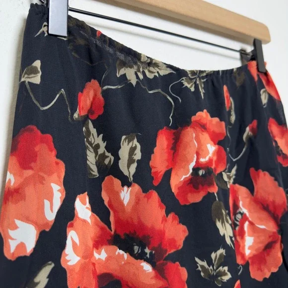 VTG 90s Fairy Grunge Women Skirt Small Black Red Floral Button Whimsigoth Maxi - Picture 3 of 7